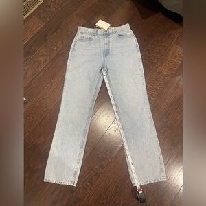 Ulla Johnson Agnes Jean Women size 30  Glacier  Straight High Rise Cotton NEW